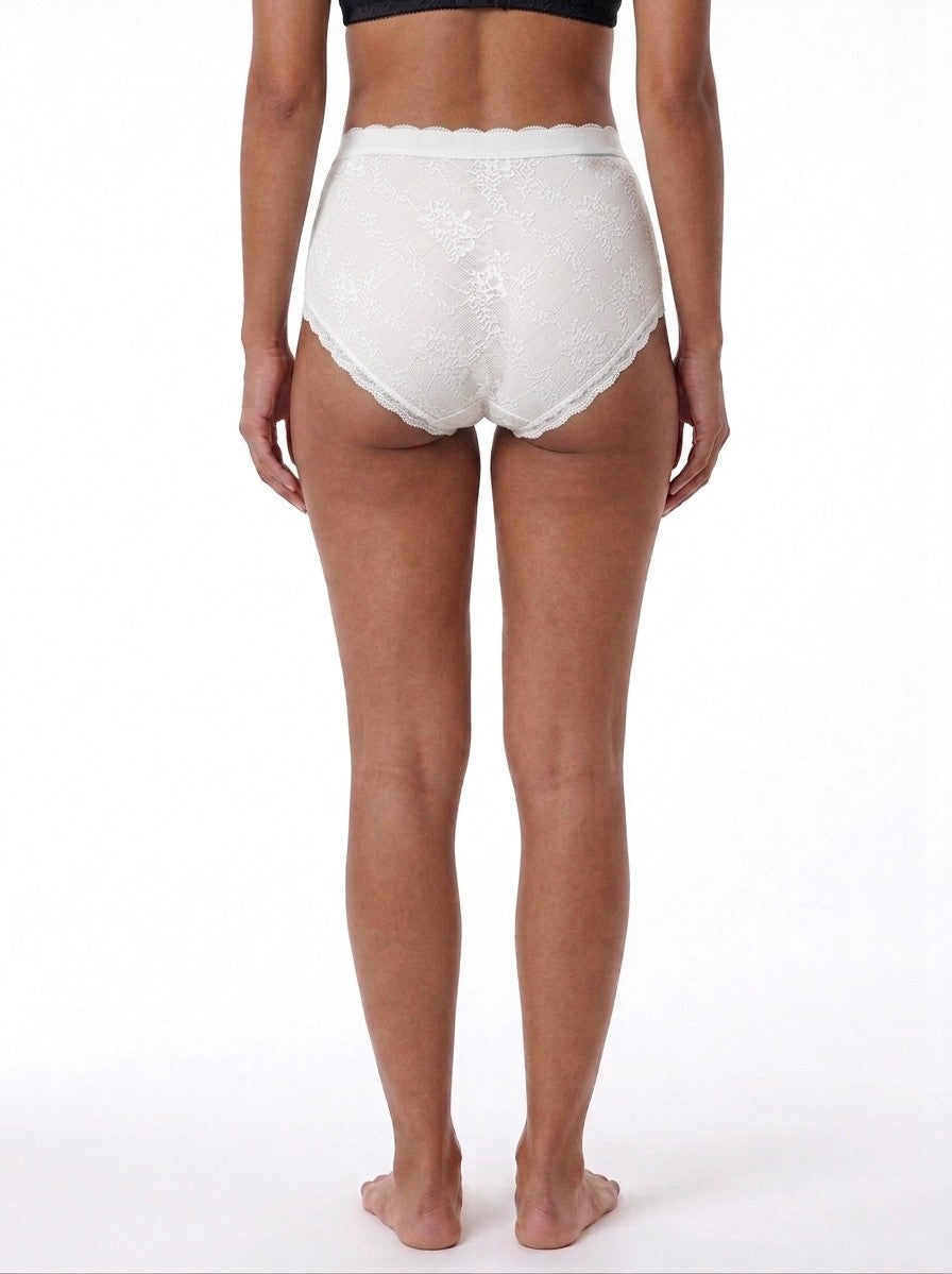 Seamless High-Waist Brief with Lace - Luxury Series (55058)