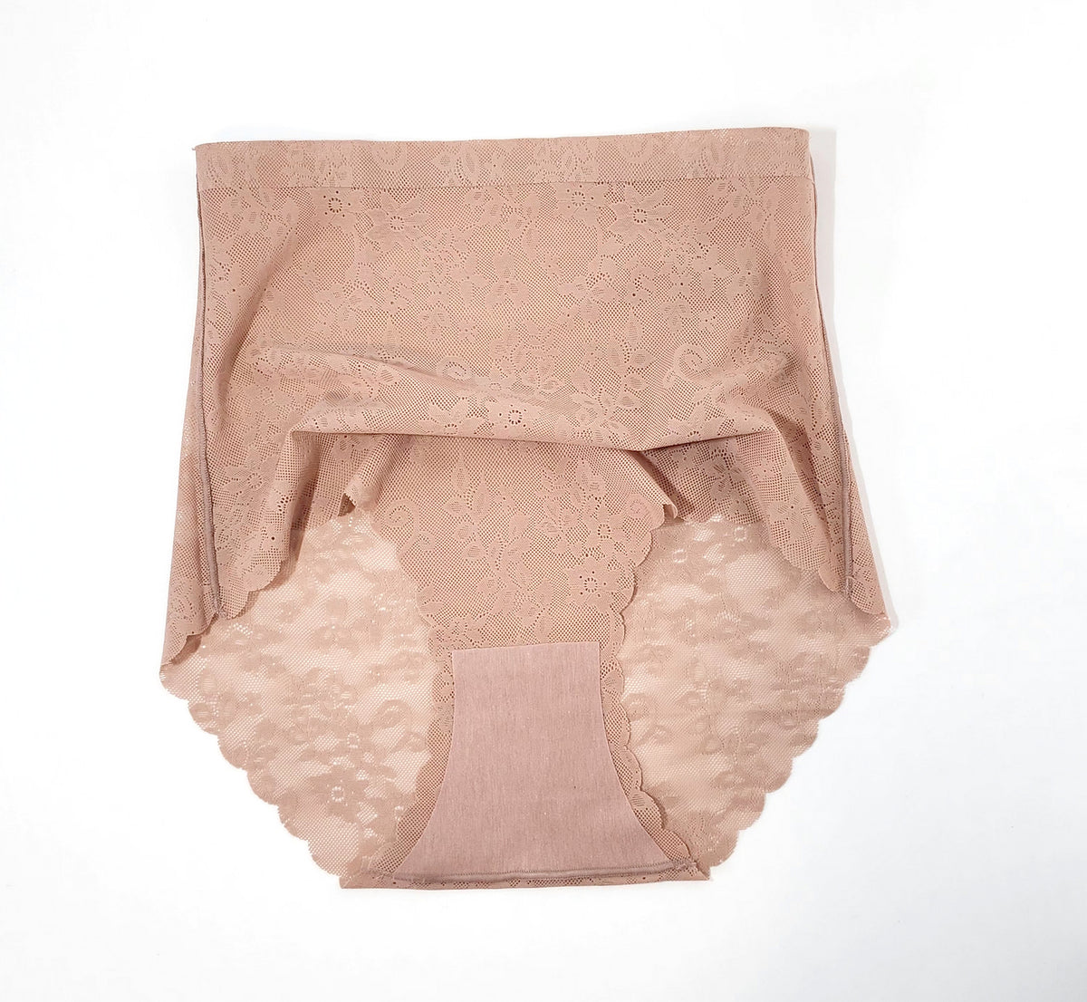 Seamless High-Waist Brief with Lace - Luxury Series (55058)